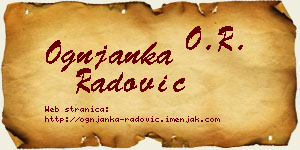 Ognjanka Radović vizit kartica